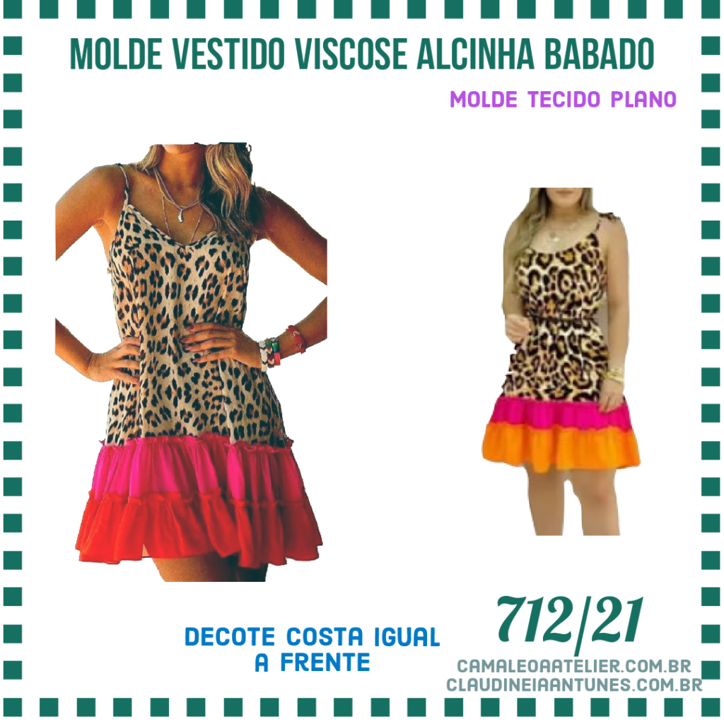 Molde Vestido Viscose Alcinha Babado 712/21