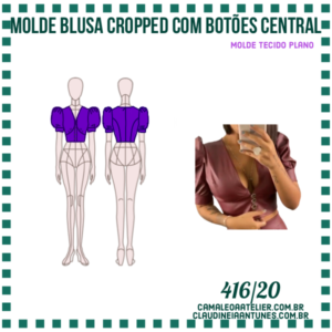 Molde Blusa Cropped com Botões Central 416/20