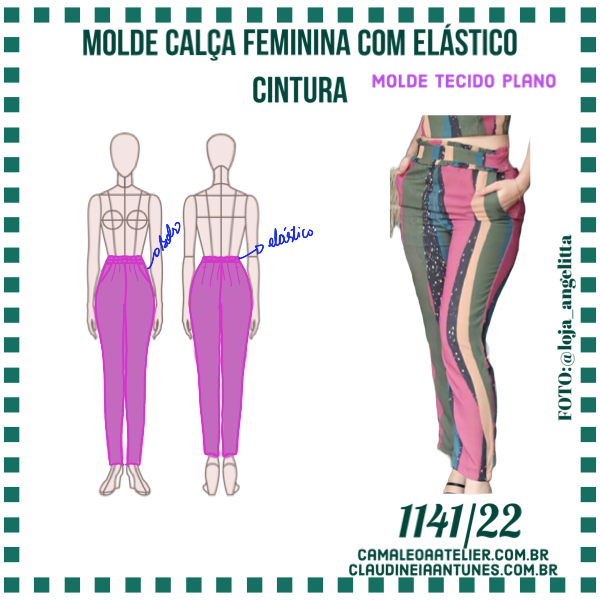 Molde Calça Feminina com Elástico Cintura 1141/22