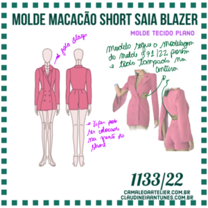 Molde Macacão Short Saia Blazer 1133/22