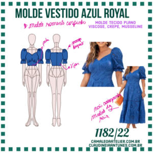 Molde Vestido Azul Royal 1182/22