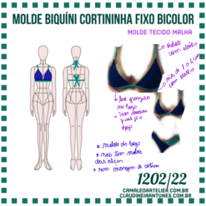 Molde Biquini Cortininha Fixo Bicolor 1202/22