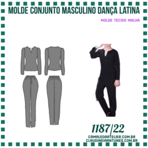 Molde Conjunto Masculino Dança Latina 1187/22