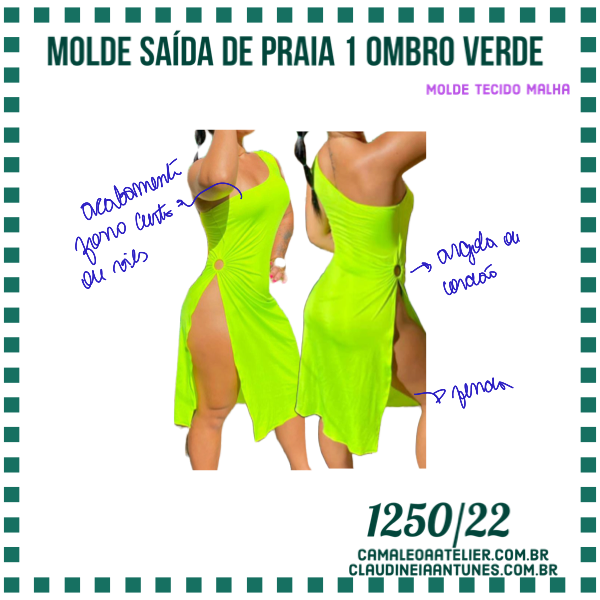Molde Saida de Praia 1 Ombro Verde 1250/22