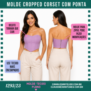 Molde Cropped Corset com Pontas 1293/23