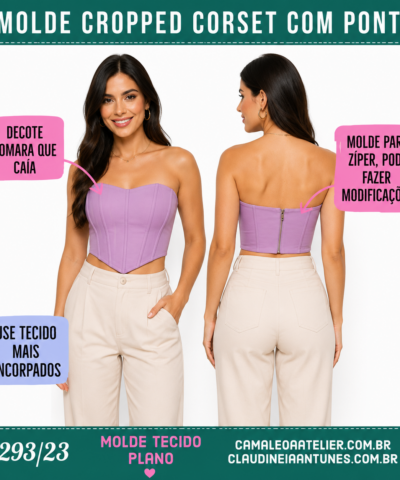 Molde Cropped Corset com Pontas 1293/23