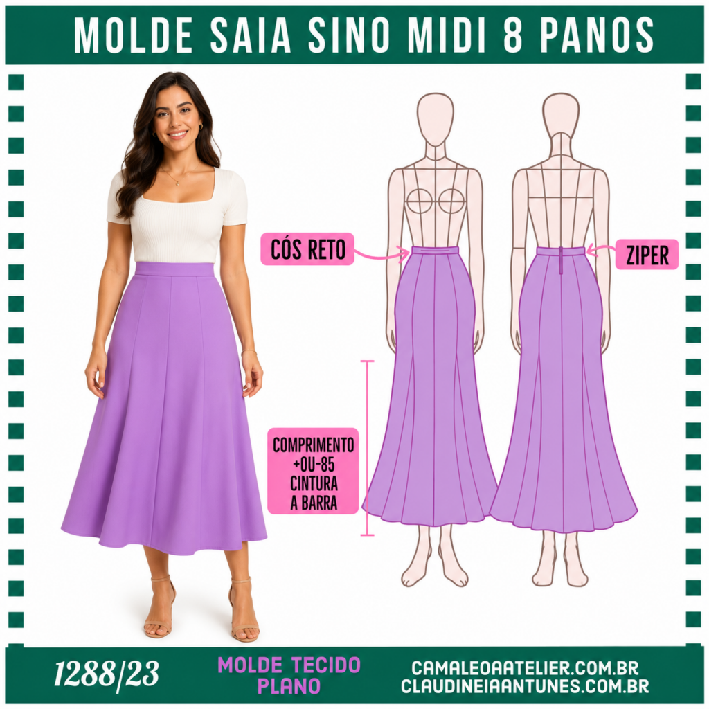 Molde Saia Sino Midi 8 Panos 1288/23