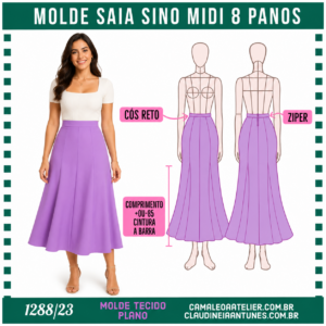 Molde Saia Sino Midi 8 Panos 1288/23