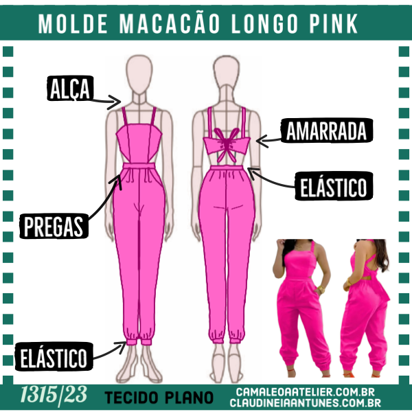 Molde Macacão Longo Pink 1320/23