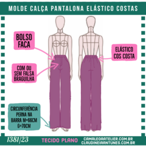 Molde Calça Pantalona Elástico nas Costas 1381/23