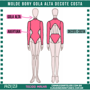 Molde Bory Gola Alta Decote Costa 1421/23