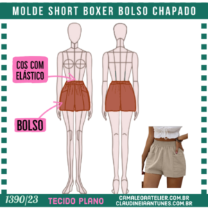 Molde Short Boxer Bolso Chapado 1390/23