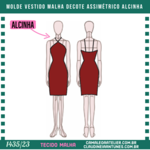 Molde Vestido Malha Decote Assimétrico Alcinha 1435/23