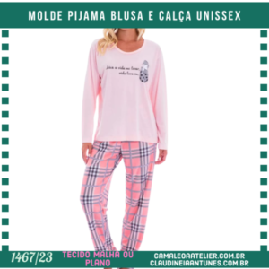 Molde Pijama Blusa Manga Longa e Calça Unissex 1467/23