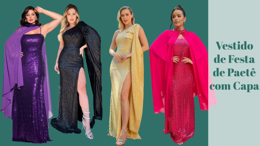 Elegância com um Toque Extra: Vestidos de Festa com Capa – CAMALEOA ...