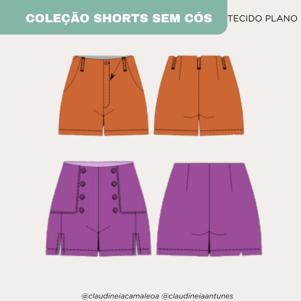 COLEÇÃO MOLDE SHORTS FEMININO SEM CÓS