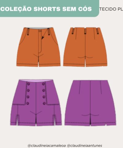 COLEÇÃO MOLDE SHORTS FEMININO SEM CÓS