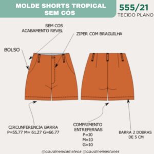 Molde Short Tropical sem Cós 555/21