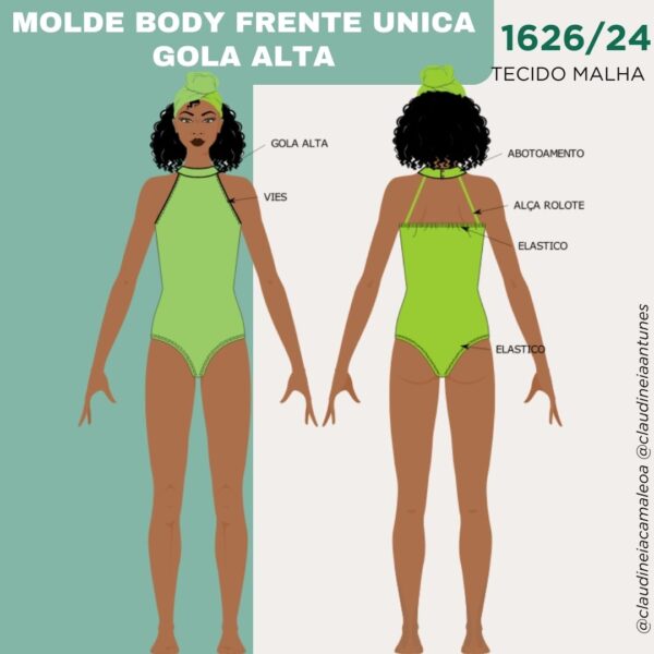 MOLDE BODY FRENTE UNICA GOLA ALTA 1626/24