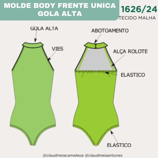 MOLDE BODY FRENTE UNICA GOLA ALTA 1626/24 - Image 2