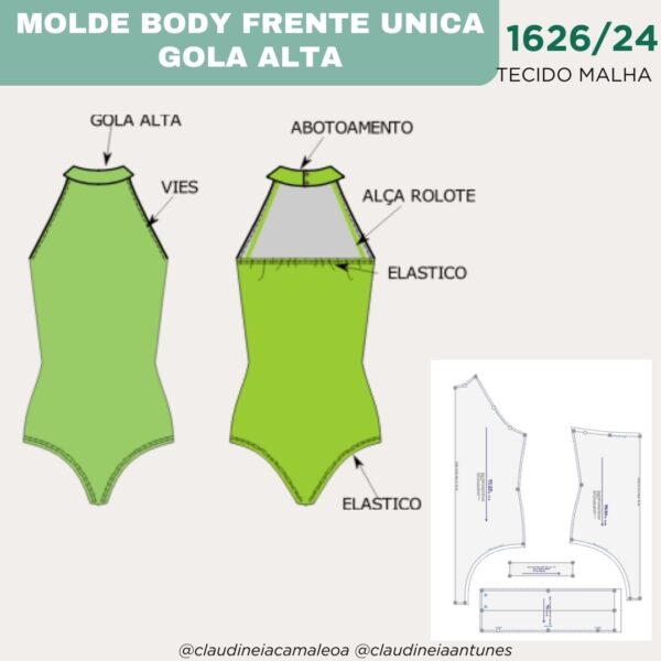 MOLDE BODY FRENTE UNICA GOLA ALTA 1626/24 - Image 3