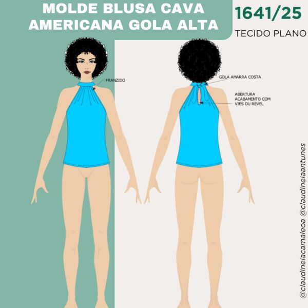 MOLDE BLUSA CAVA AMERICANA GOLA ALTA 1641/25 - Image 2