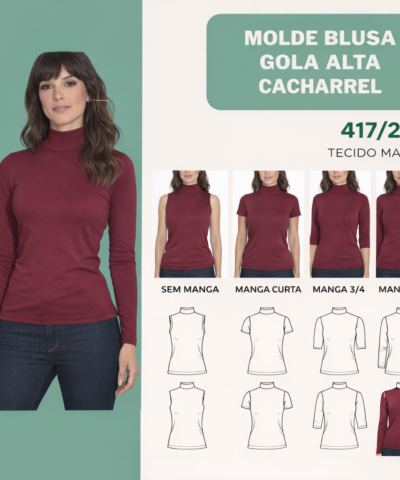 Molde Blusa Gola Alta Cacharrel 417/20