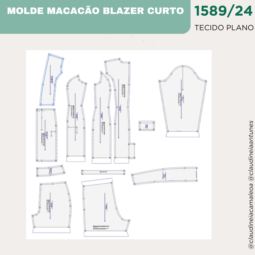MOLDE MACACÃO BLAZER CURTO 1589/24 - Imagem 2