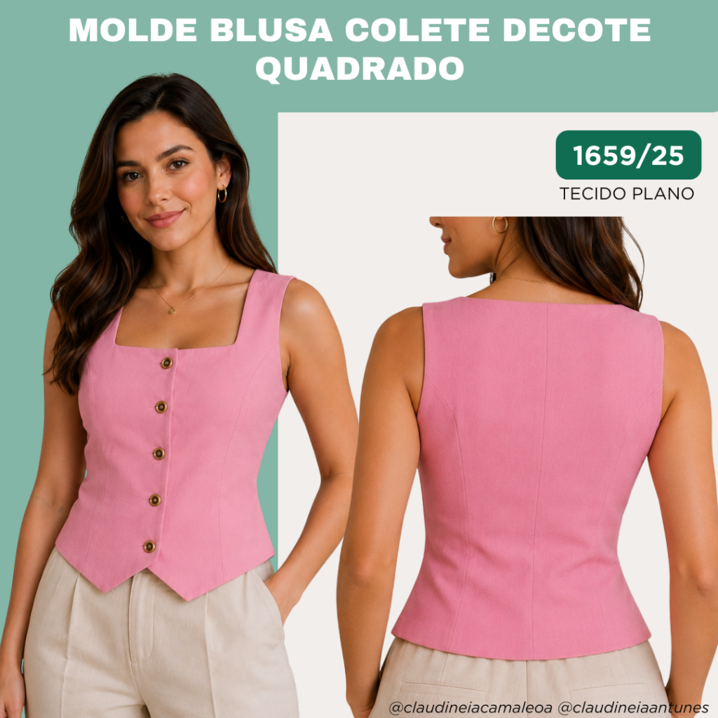 Molde Blusa Colete Decote Quadrado 1659/25
